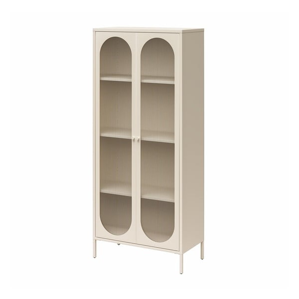 Krēmkrāsas metāla vitrīna 80x186x40 cm Luna – Støraa-image-4