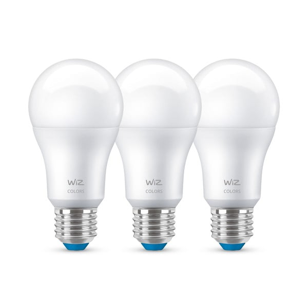 LED spuldzes ar E27 spuldžu ietveri (3 gab.), 9 W – WiZ