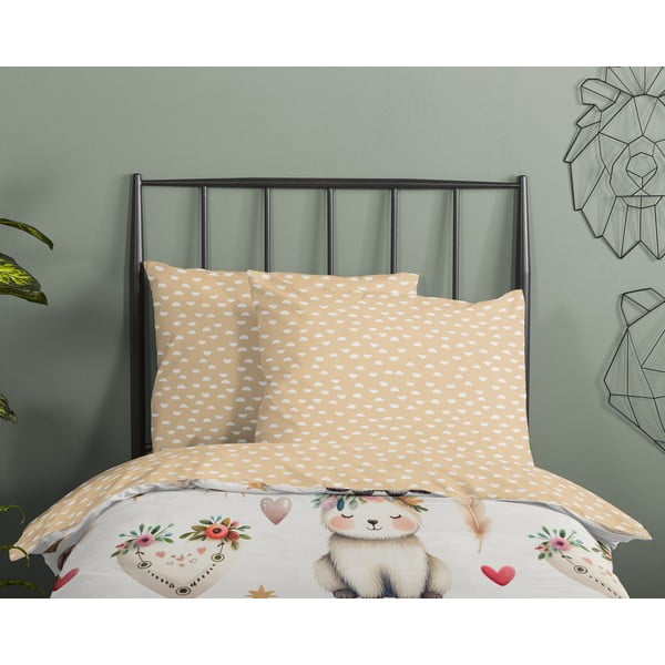 Bēša kokvilnas bērnu gultas veļa 100x135 cm Luz – Good Morning-image-2