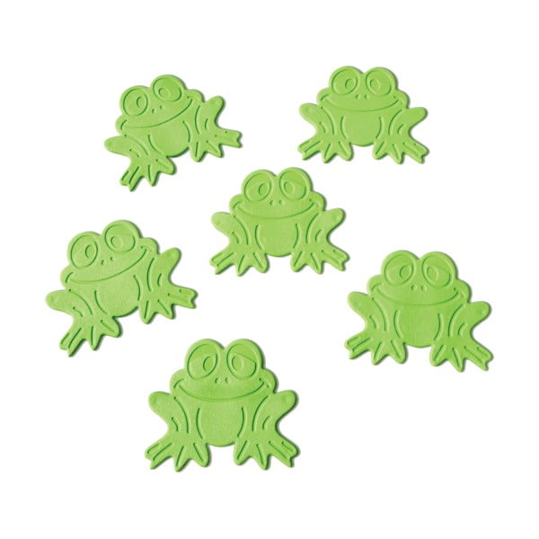 Bērnu pretslīdēšanas paklājiņi vannai (6 gab.) 9x8 cm Grenouilles – Spirella
