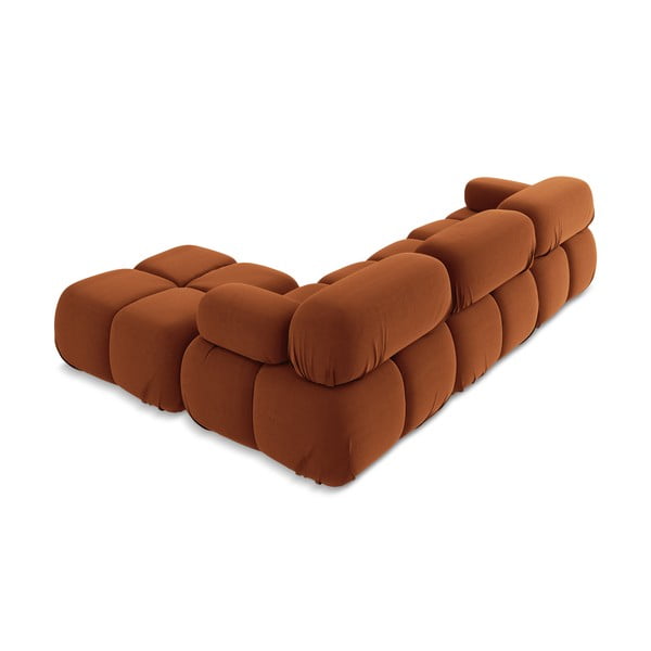 Oranžs samta modulārais stūra dīvāns Lokua – Makamii-image-4