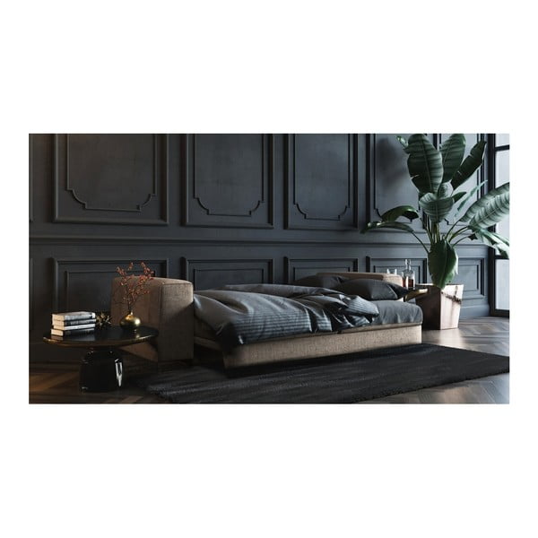 Tumši bēšs izvelkamais dīvāns Devichy Rothe, 256 cm-image-3