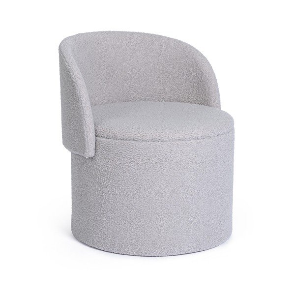 Gaiši pelēks pufs no buklē auduma Anthea – Yes Everyday