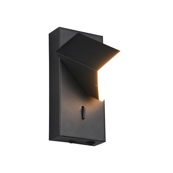 Matēti melna LED sienas lampa Raglan – Trio-image-1