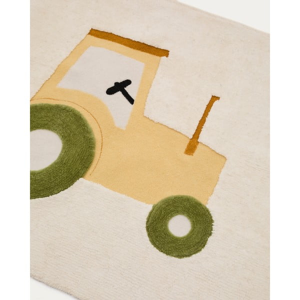 Ziloņkaula krāsas kokvilnas bērnu paklājs 90x150 cm Pecky – Kave Home-image-3