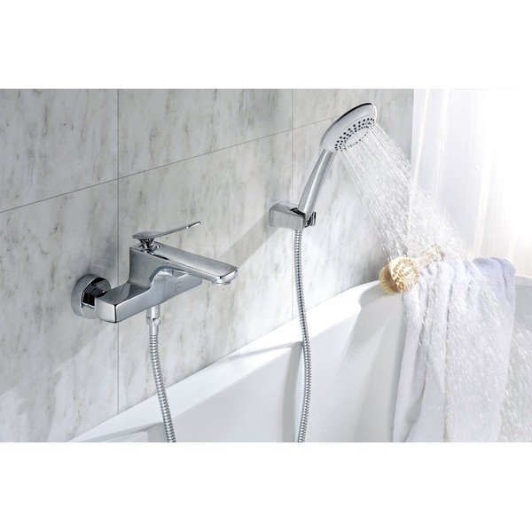 Spīdīgas sudraba krāsas misiņa dušas galvas turētājs Jumper – Sapho-image-1