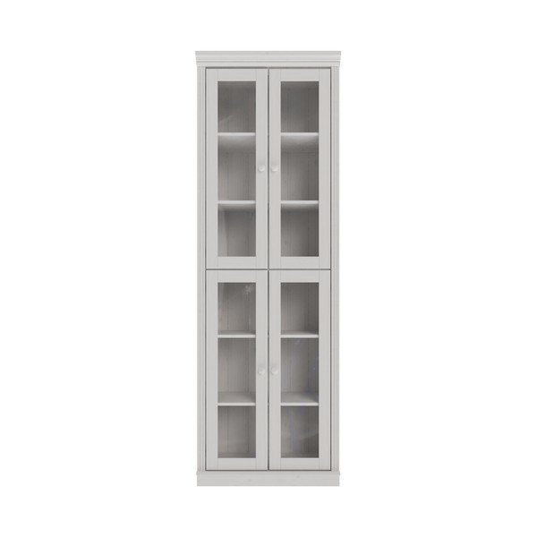 Balta priedes masīvkoka vitrīna 74x223x37 cm Anita – Støraa