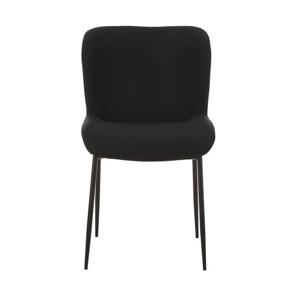Melns polsterēts krēsls ar samta apdari Westwing Collection Tess-image-2