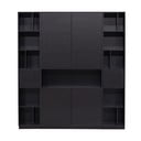 Melns priedes masīvkoka modulārais grāmatu plaukts 190x210 cm Finca – WOOOD
