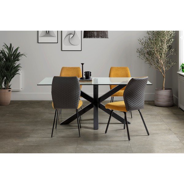 Ēdamgalds ar stikla galda virsmu 100x180 cm Paula – Marckeric-image-2