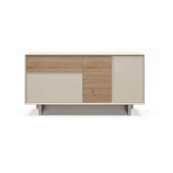 Bēša/dabīga toņa kumode ar ozolkoka imitāciju 146x76x45 cm Carpi – Marckeric