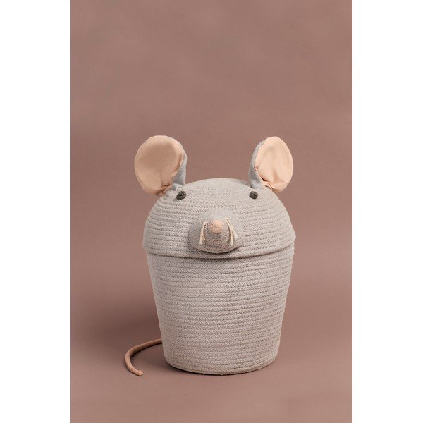 Pelēks tekstila bērnu rotaļlietu grozs ø 25x30 cm Renata the Rat – Lorena Canals-image-4
