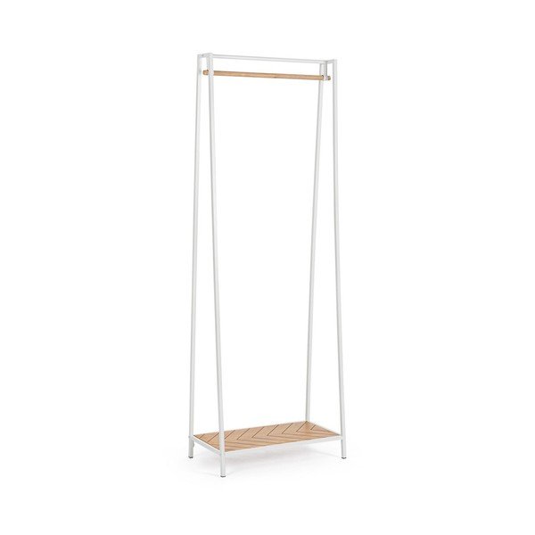 Balts/dabīga toņa tērauda drēbju pakaramais statīvs 63x180x34 cm Haldor – Yes Everyday