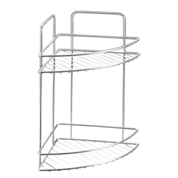 Spīdīgas sudraba krāsas tērauda vannas istabas plaukts Luxy – Metaltex