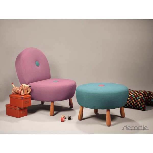 Dodue Pouf taburete, violeta/turkīza krāsā-image-3
