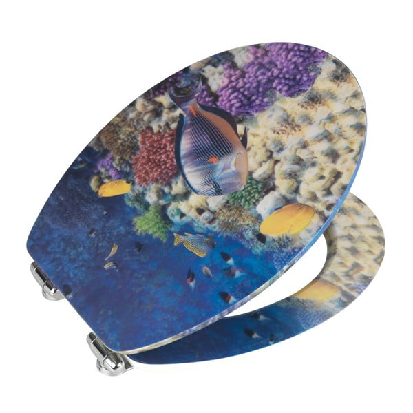 Tualetes poda sēdeklis ar 3D attēlu un vieglu aizvēršanu Wenko Bellevue, 44,5 x 38 cm-image-1