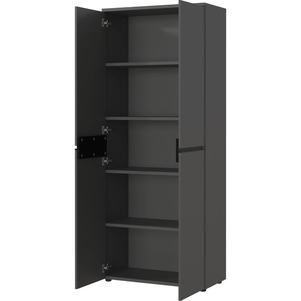 Antracīta pelēks drēbju skapis 81x197 cm Bedano – Germania-image-3