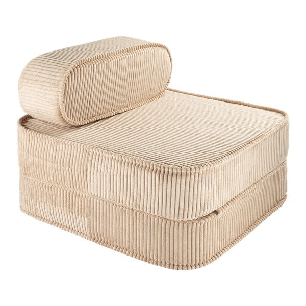 Gaiši brūns velveta bērnu atpūtas krēsls Flip – Wigiwama