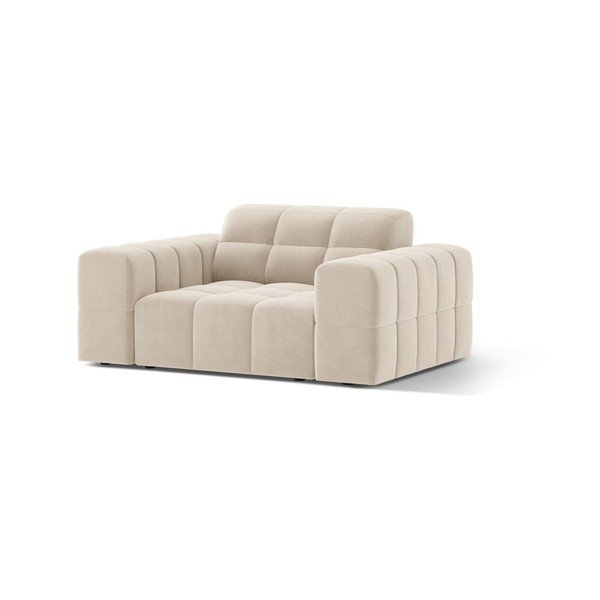 Krēmkrāsas samta atpūtas krēsls Chicago – Cosmopolitan Design-image-1