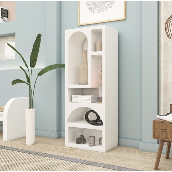 Balts grāmatplaukts 60x150 cm Lorin – Kalune Design-image-1