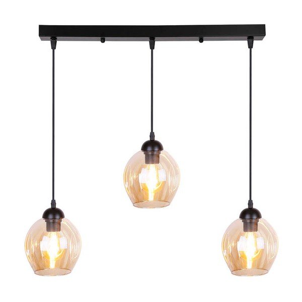 Melna piekaramā lampa ar stikla abažūru 14x70 cm Aspa – Candellux Lighting-image-4