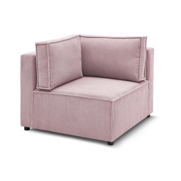 Gaiši rozā velveta modulārais dīvāns (ar maināmu stūri) Nihad modular – Bobochic Paris