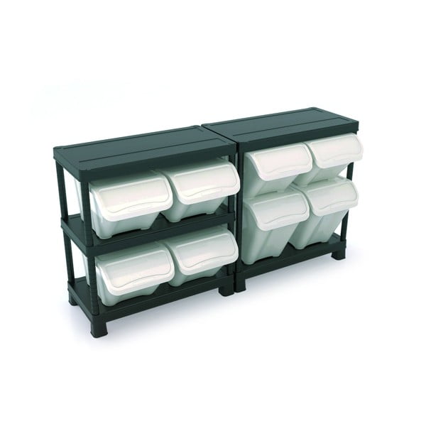 Balta plastmasas uzglabāšanas kaste ar vāku 55x39x32 cm All In Box – KIS-image-1