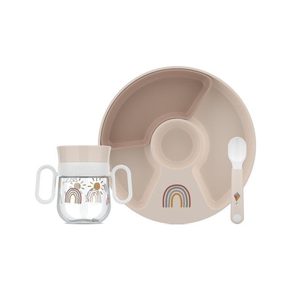 Plastmasas bērnu pusdienu komplekts (3 gab.) Sunshine & Rainbow – Mepal