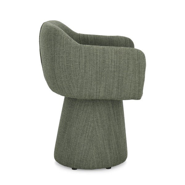 Zaļš polsterēts ēdamistabas krēsls ar roku balstiem/grozāms Lottie – Bizzotto-image-4