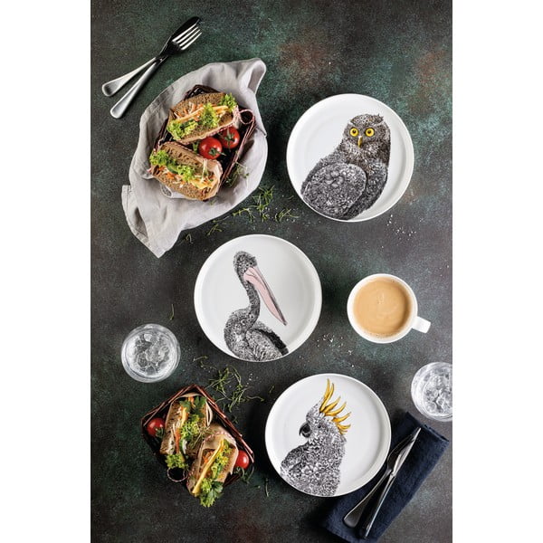 Balts porcelāna šķīvis Maxwell & Williams Marini Ferlazzo Owl, ø 20 cm-image-3