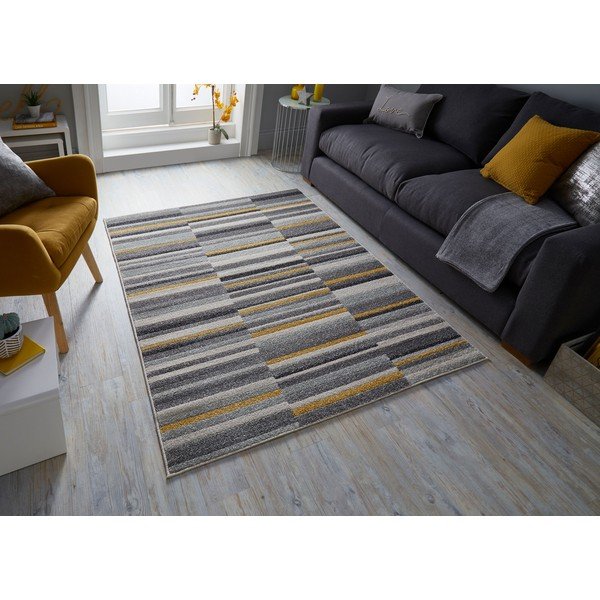 Pelēks un dzeltens paklājs Flair Rugs Urban Lines, 100 x 150 cm-image-4