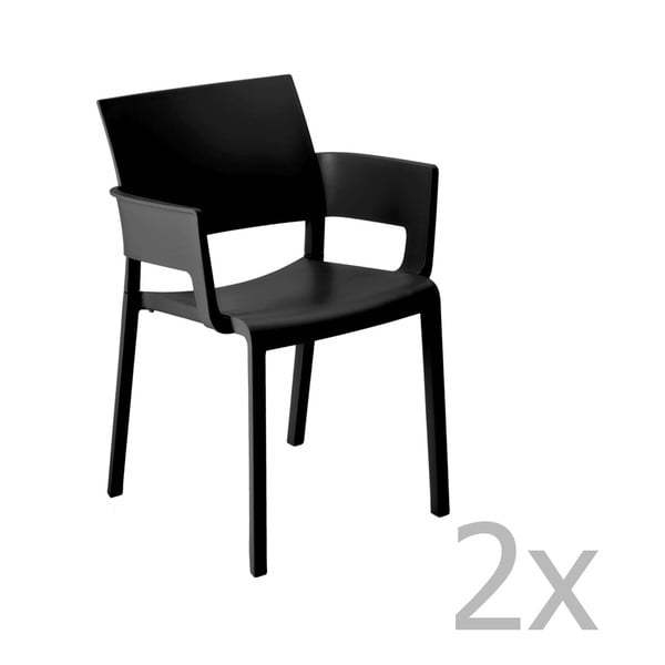 2 melnu dārza krēslu komplekts Resol Fiona