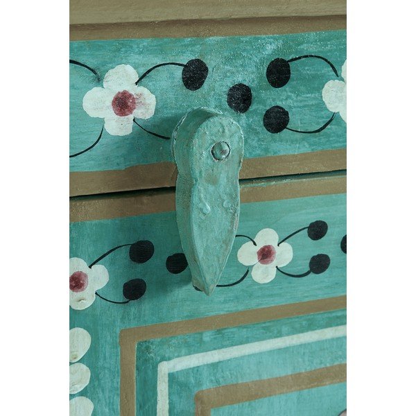 Zaļš mango masīvkoka skapītis 87x152x38 cm Prem – Støraa-image-4