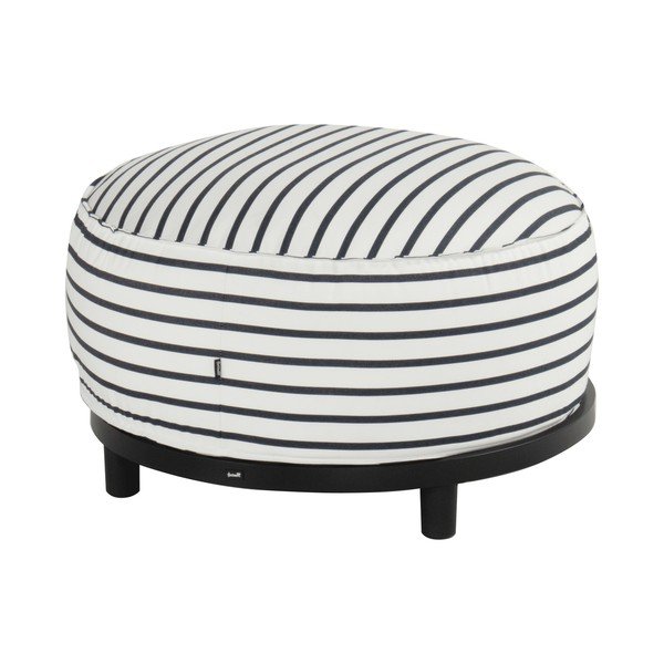 Balts/zils dārza pufs no Sunbrella auduma Emma – Hartman-image-1