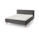 Antracīta pelēka polsterēta divvietīga gulta bez režģa 160x200 cm Mattis – Meise Möbel