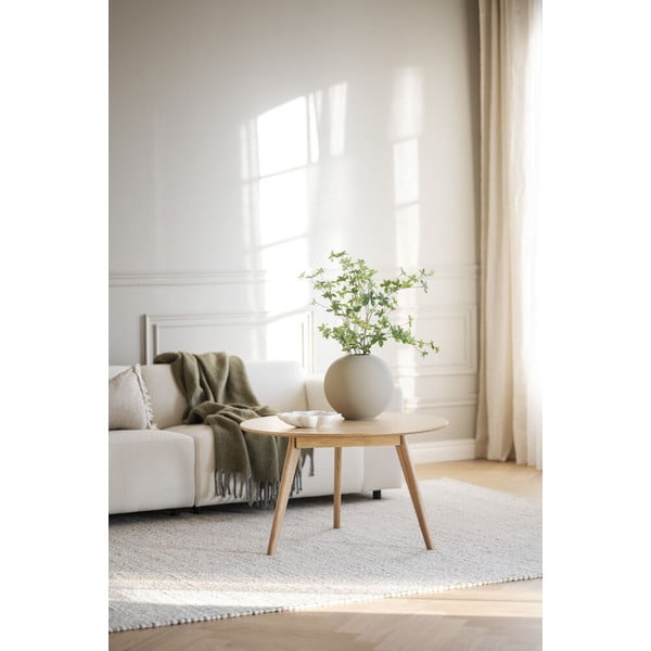 Apaļš žurnālgaldiņš ar ozolkoka imitāciju dabīgā tonī 90x90 cm Yumi – Rowico-image-2