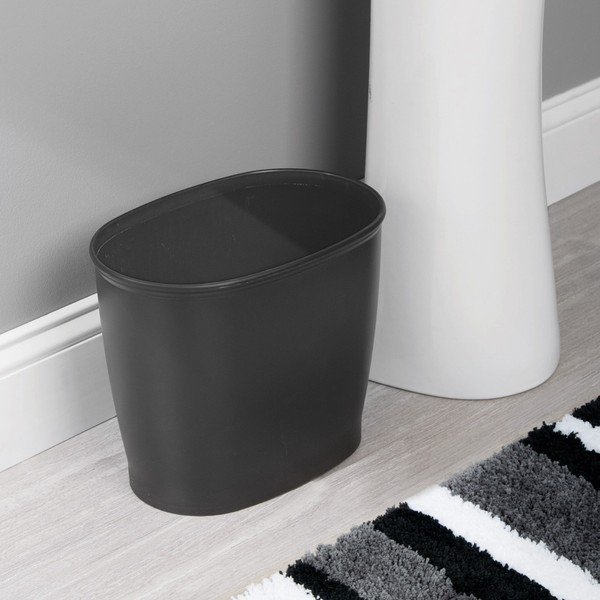 Melna ovāla atkritumu urna InterDesign Kent, 5 l-image-1