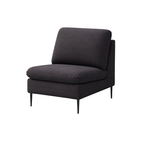 Melns atpūtas krēsls no buklē auduma Belle – Rodier-image-2