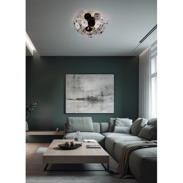 Matēti melna griestu lampa Discalgo – Trio-image-1