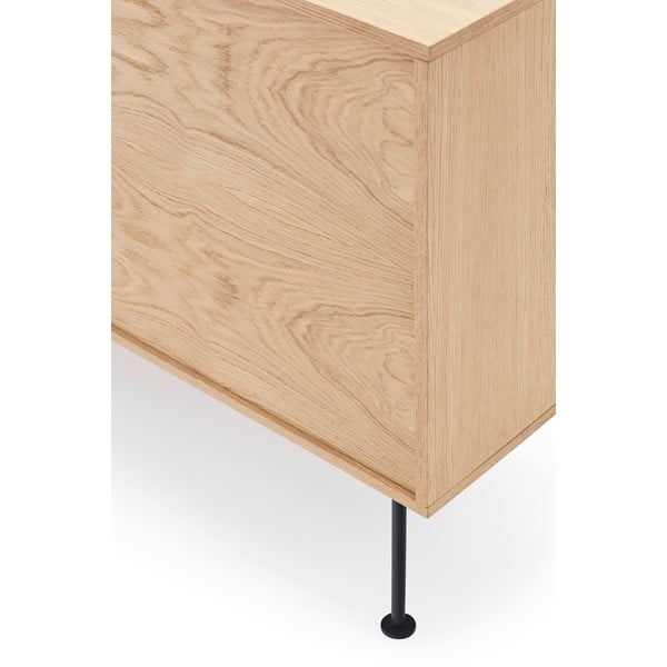 Antracīta pelēka kumode ar ozolkoka finieri Teulat Yoko, platums 180 cm-image-1