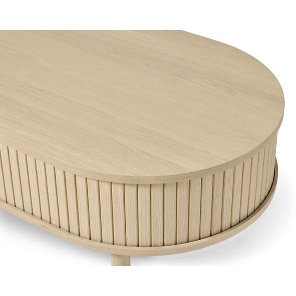 Dabīga toņa žurnālgaldiņš ar ozolkoka imitāciju 60x120 cm Meta – Unique Furniture-image-3