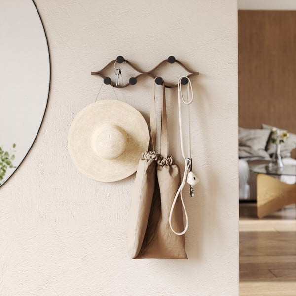 Dabīga toņa gumijkoka masīvkoka sienas pakaramais Montage – Umbra-image-4