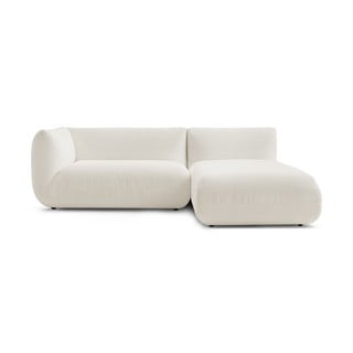 Balts velveta stūra dīvāns (labais stūris) Lecomte – Bobochic Paris