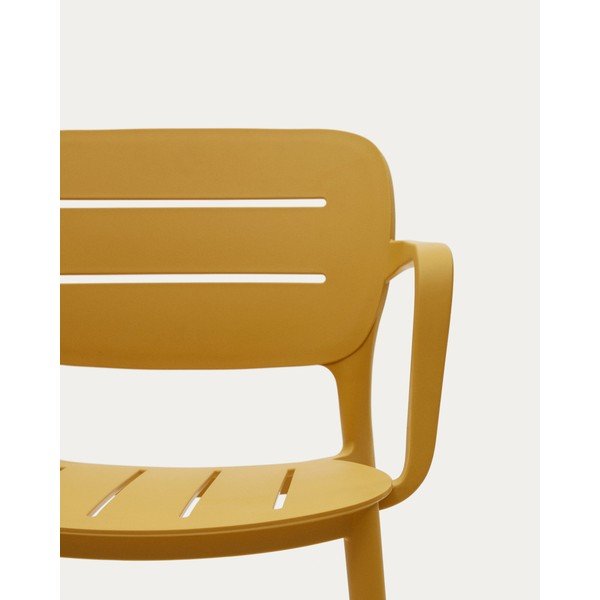 Dzeltens plastmasas dārza krēsls Morella – Kave Home-image-3