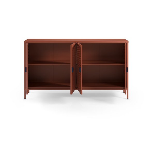 Terakotas oranžs metāla skapītis 160x90x40 cm Sayla – Marckeric-image-1