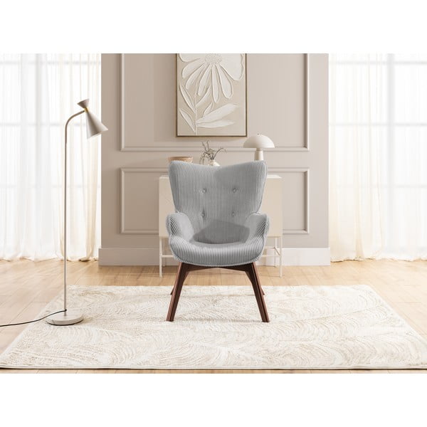 Pelēks velveta atpūtas krēsls Niko – Ropez-image-1