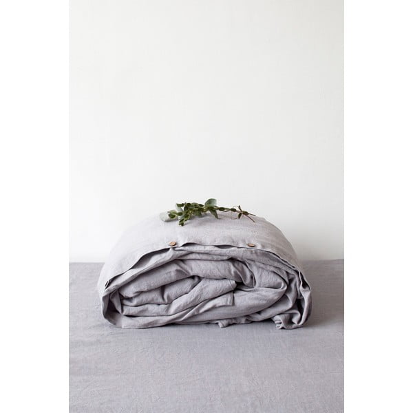 Gaiši pelēks lina segas pārvalks Linen Tales, 140 x 220 cm
