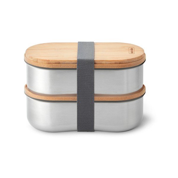 Pusdienu kārba 2x kastes ar nodalījumiem Bento – Black + Blum
