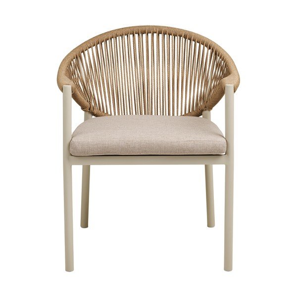 Bēšs metāla/polsterēts dārza krēsls Abela – House Nordic-image-2