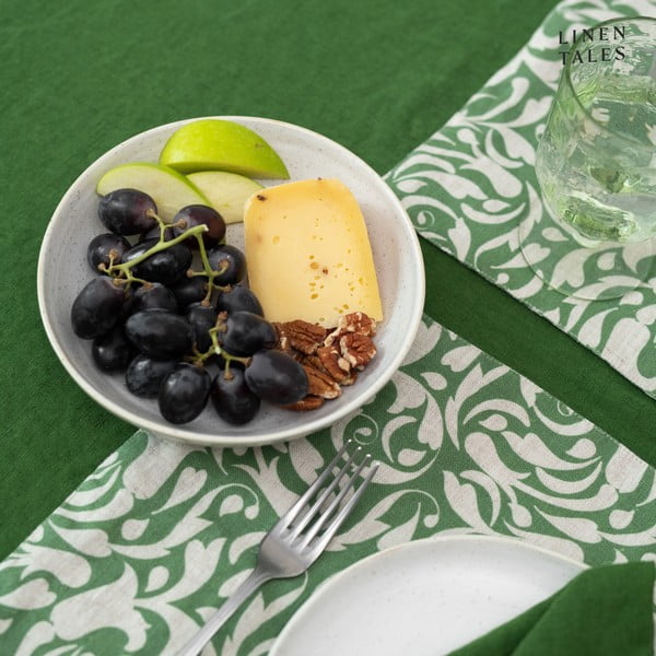 Lina galda paliktnis 35x45 cm Evergreen Damask – Linen Tales-image-4